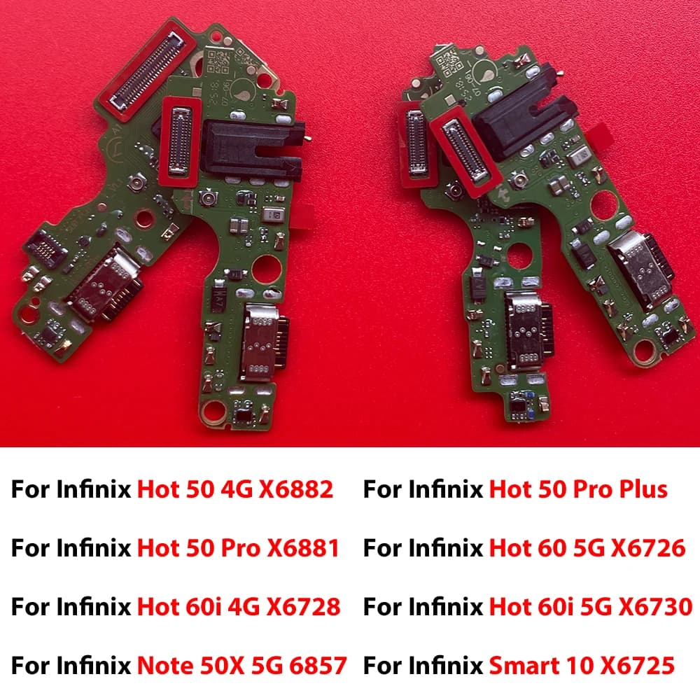 Flexible cable with USB charging dock connector for Infinix Hot 50 Pro Plus 60i 4G Note 50X 5G Smart 9HD 10