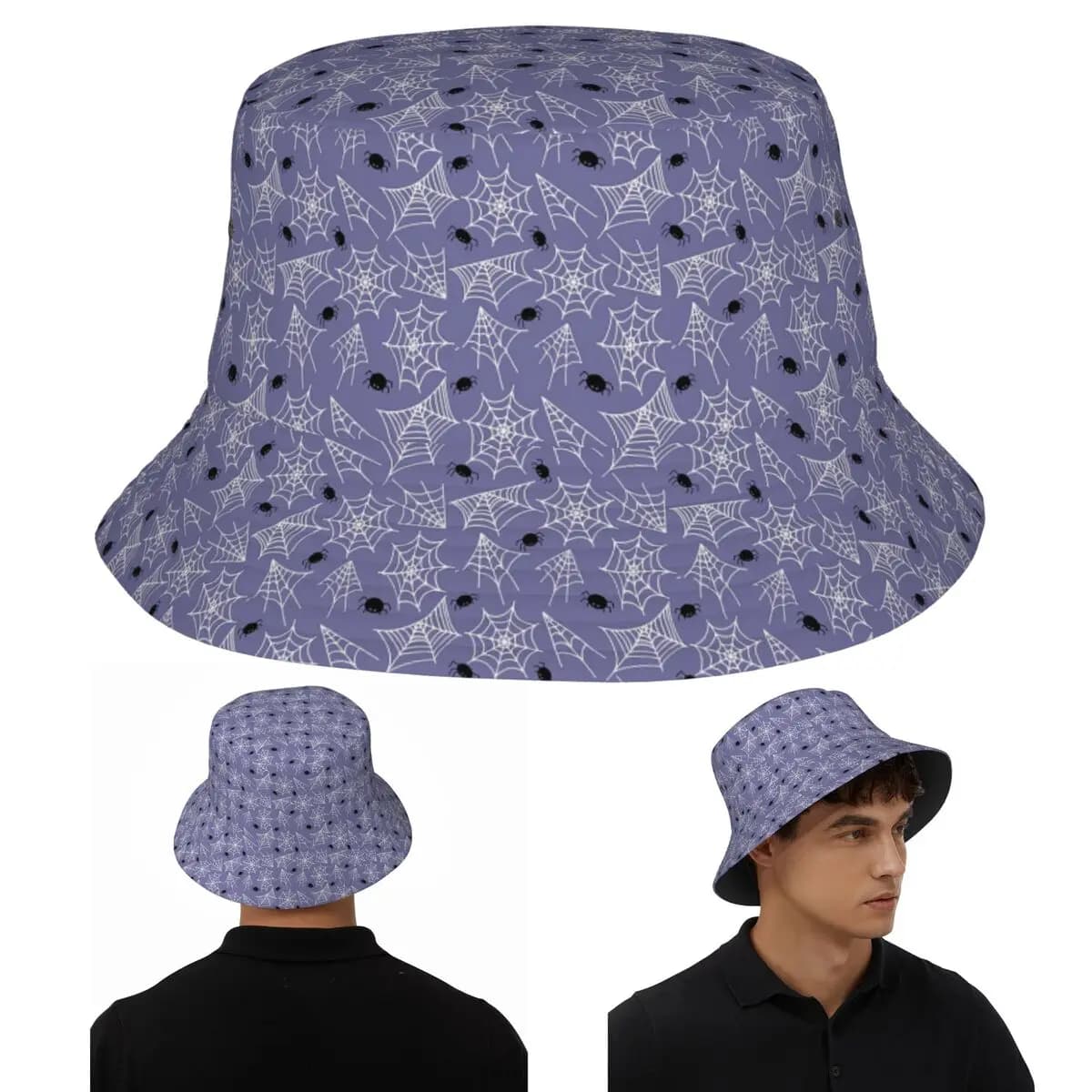 Halloween Black Cat Spider Gothic Witch 12 Cappello da pescatore Panama per bambini Bob Cappelli da pescatore per berretti da pesca estivi Uomo Donna
