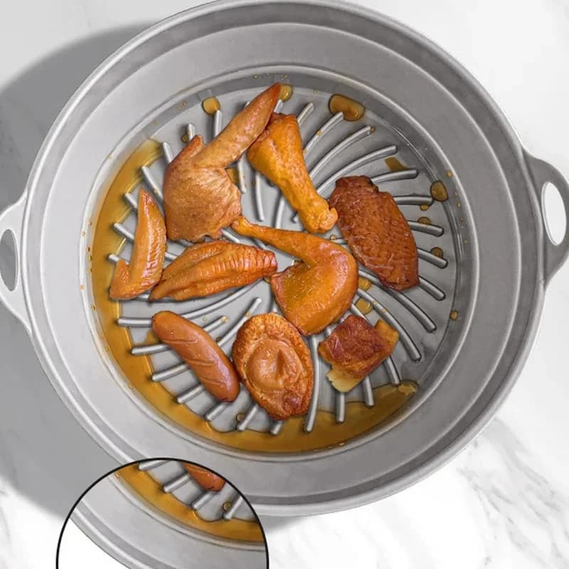 Silicone Reusable Air Frying Machine Silicone Tray Round Non-stick Square Basket Accessories for Air Fryer Baking Die Guard Kitchen Gadget