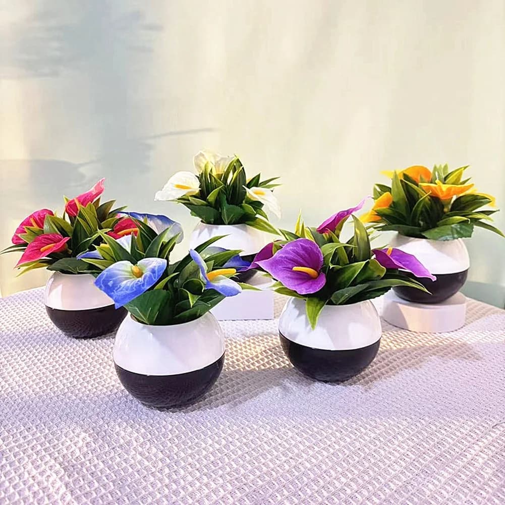 Piante artificiali di calla in vaso, fiori finti per la decorazione della casa, decorazioni per il soggiorno