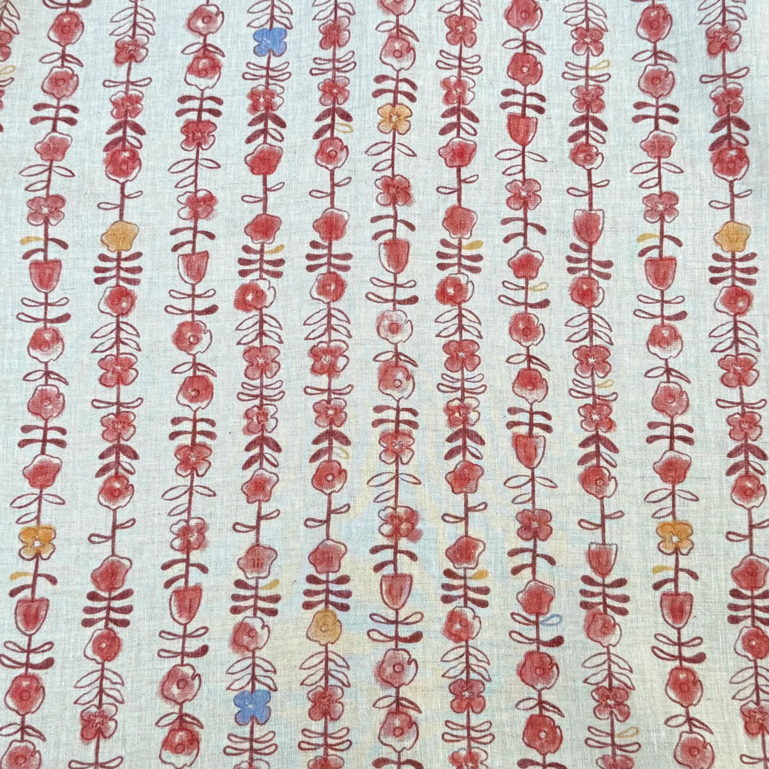 Fabric with 1 meter unique flower print for clothing Linen fabric sewn cheongsam skirt shirt