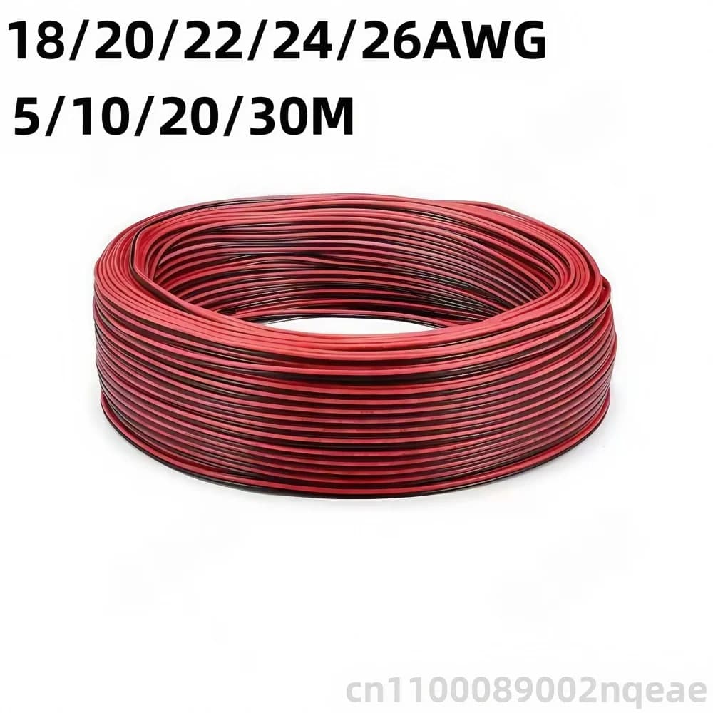 Black Red 2 pin 18 20 22 22 24 26 LED Strip cable 2 core tinned copper extension cable for audio lighting