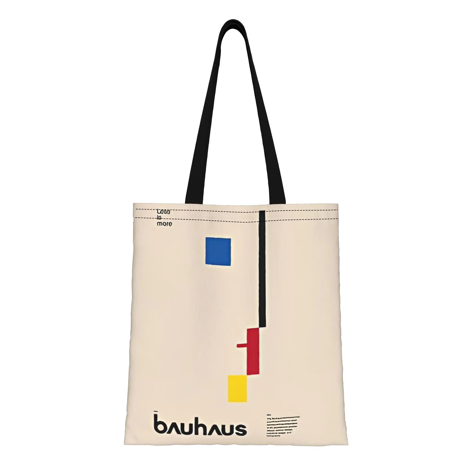 Borsa Ita con Stampa Bauhaus, Borsa Tote in Tela Riutilizzabile a Doppio Lato di Oskar Schlemmer, Borsa a Tracolla