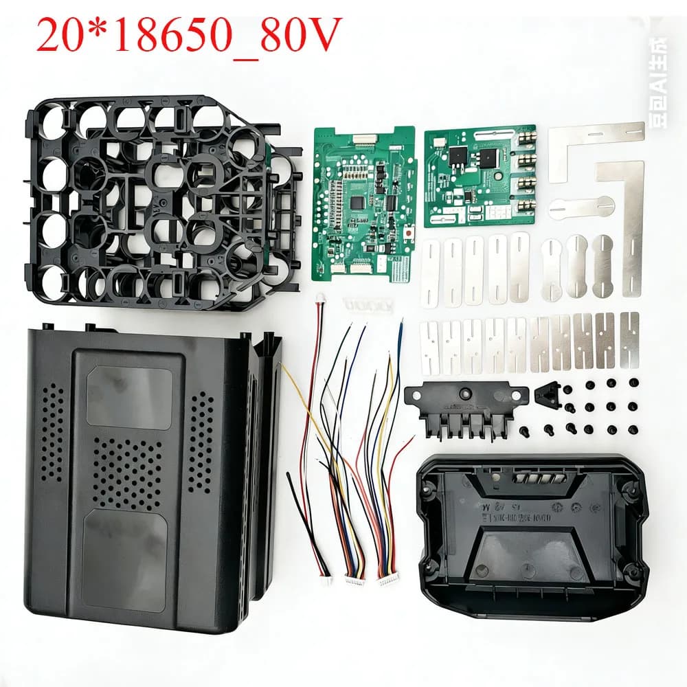 Scatola di Stoccaggio per Batterie Li-ion 20*18650 con Circuito di Protezione BMS PCB per Tosaerba Greenworks 80V