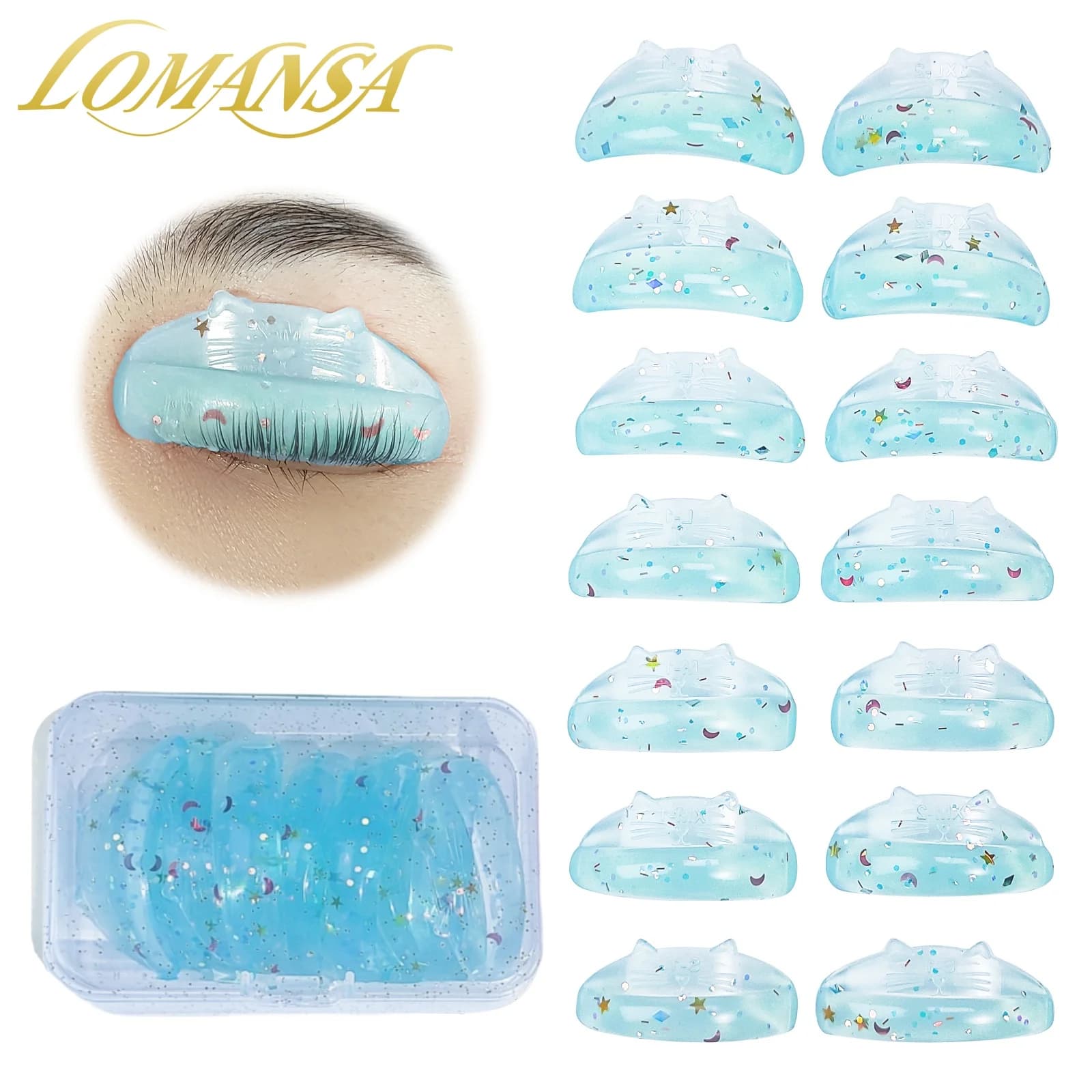 Lomansa 7 Paia Ciglia In Silicone Perm Pad Ciglia Appiccicose Aste Scudo Sollevamento 3D Piegaciglia Accessori Salute Strumento di Bellezza