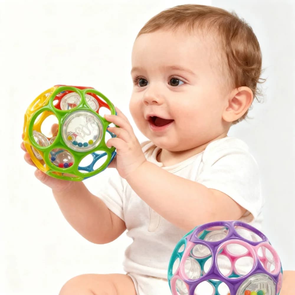 Soft Baby Grasping Ball Rattles with Bell Ball Early Education Educational Sensory Toy Random Color
