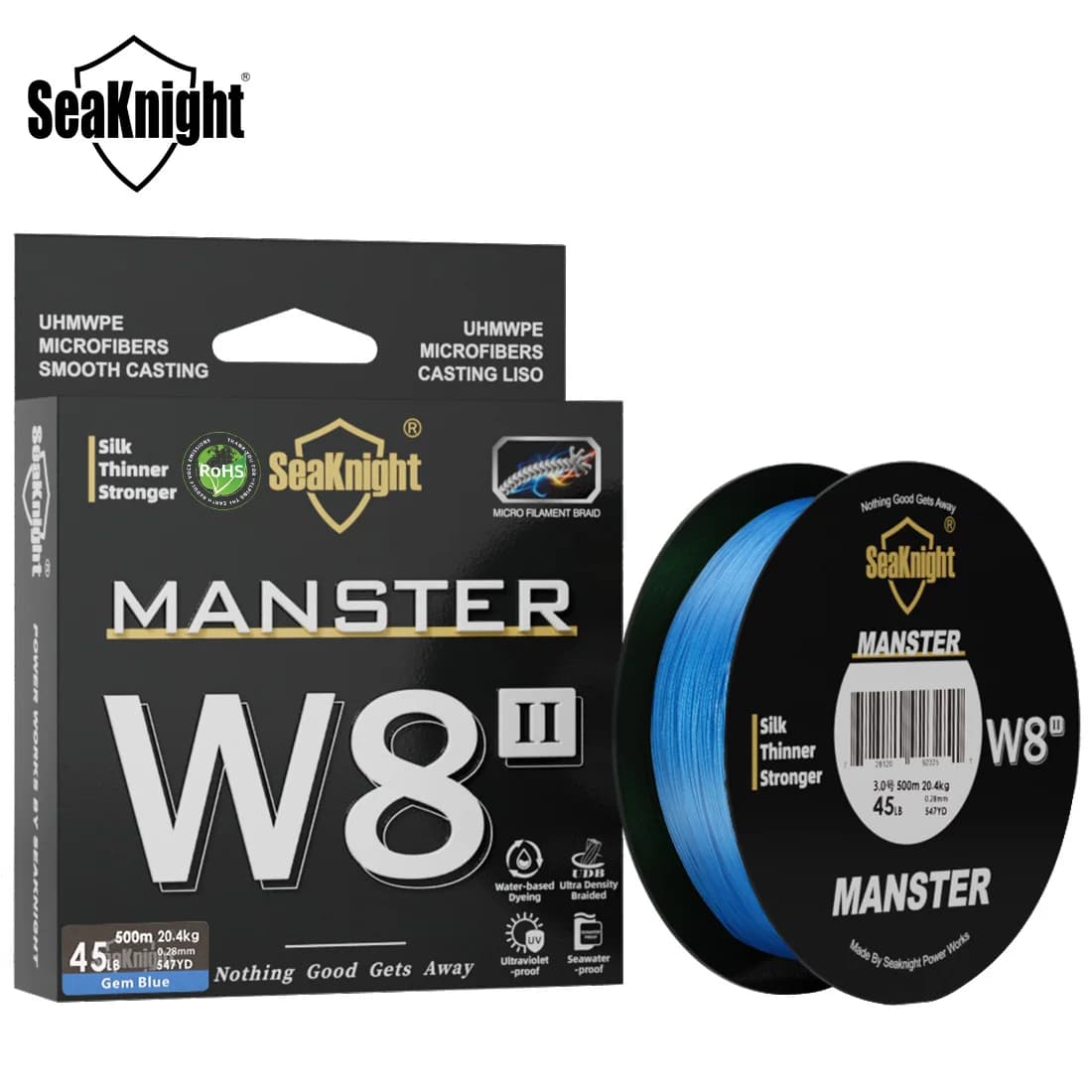 SeaKnight Marca W8 II 300M PE Lenza 8 Tesse Multifilamento Linea intrecciata Aggiornato rivestimento in resina siliconica Pesca in acqua salata