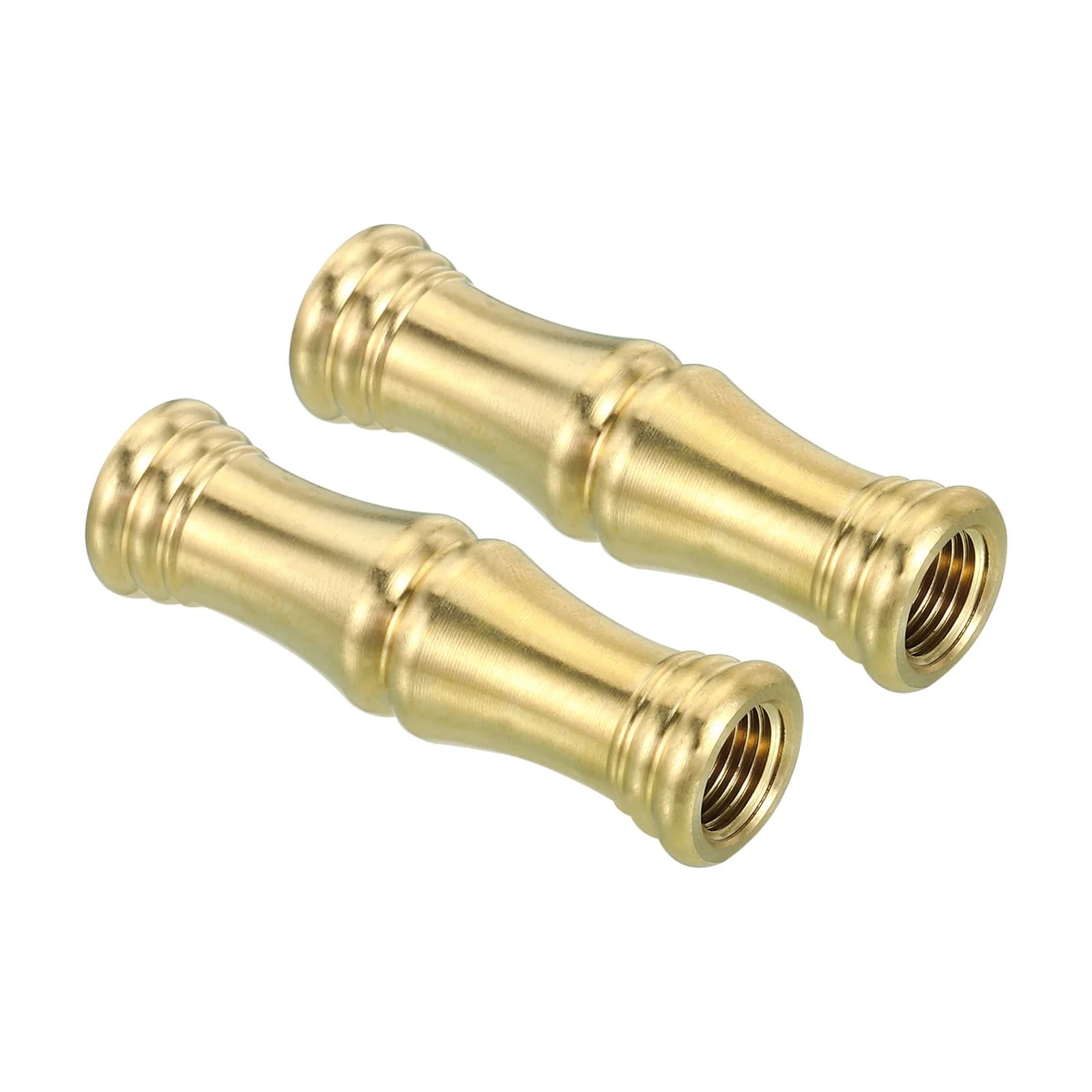 2Pcs M10 Solid Brass Lamp Neck Threaded Turned Brass Spindle Slips Lamp Finial Pipe Coupling for Lamp Decoration