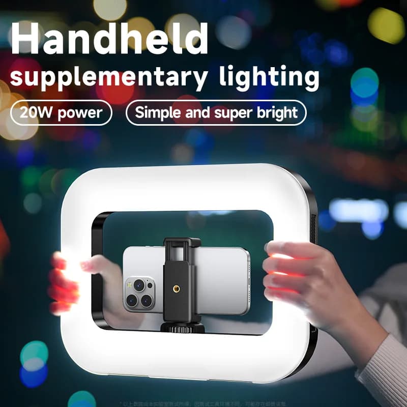 Oscuramento Ricaricabile LED Anello luminoso Gabbia per conigli Bluetooth Selfie Light Smartphone per Video Rig Vlog Live Stream TikTok YouTube