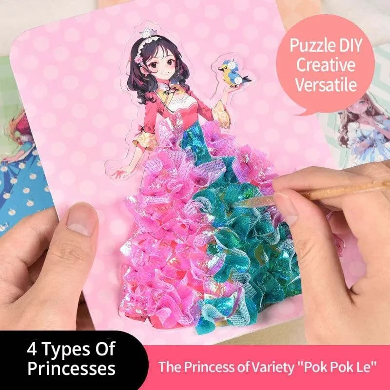 Fai da te 3D tavolo da disegno carte bambini Puzzle Fine Motor Training Toys gioco fatto a mano carte abbinate principessa Dress Up Toy