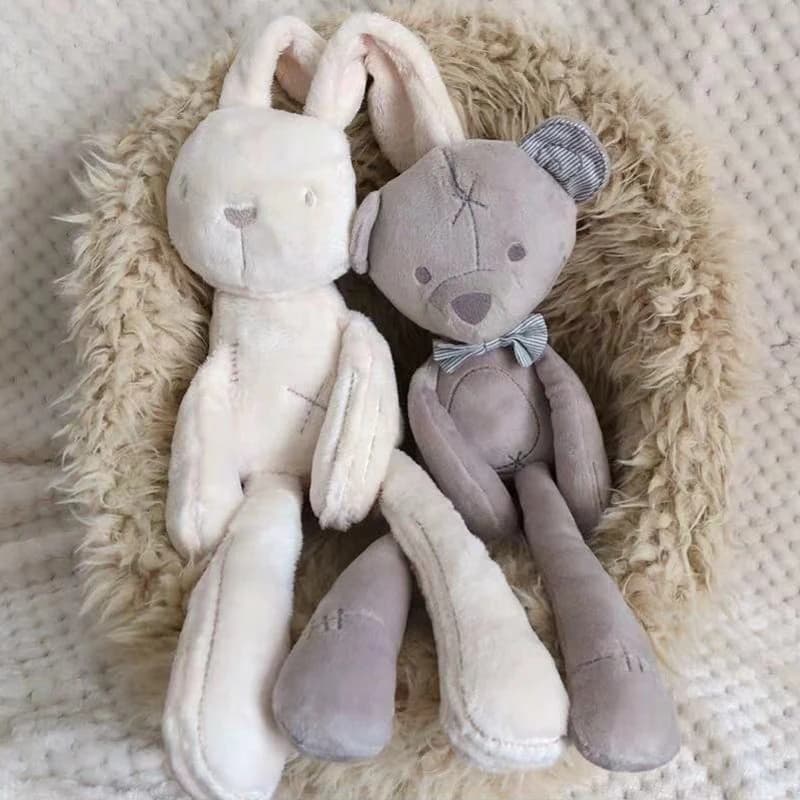 Peluche S Baby Doll, Giocattolo Trendy con Sciarpa Lenitiva, Coniglio Morbido Imbottito per il Gioco dei Bambini
