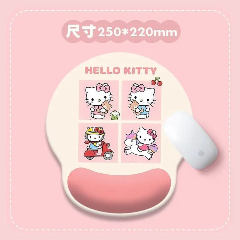 Nuovo Tappetino per Mouse da Polso Sanrio Hello Kitty, Tappetino 3D Morbido, Carino Tappetino da Scrivania Rosa con Cartoni Animati, Regalo per Ragazze