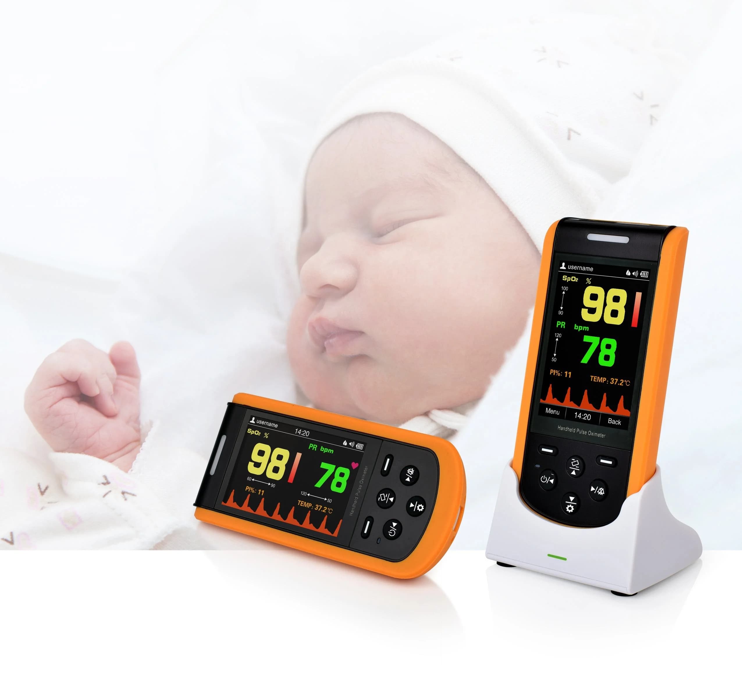 Viatom PC66B Pediatrique Baby Pulsossimetri digitali Pediatrica da dito