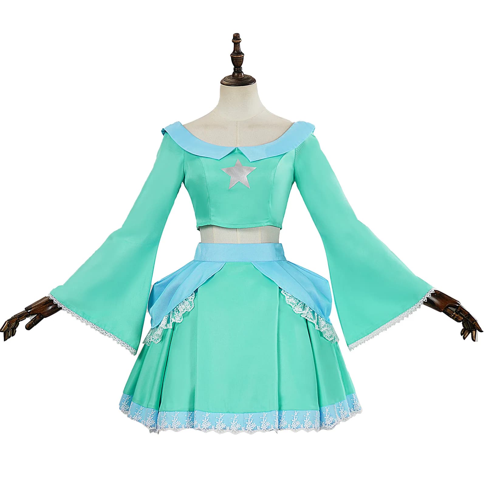Costume da Principessa Rosalina per Donne, Set con Top e Gonna Blu Chiaro, per Halloween e Feste in Maschera