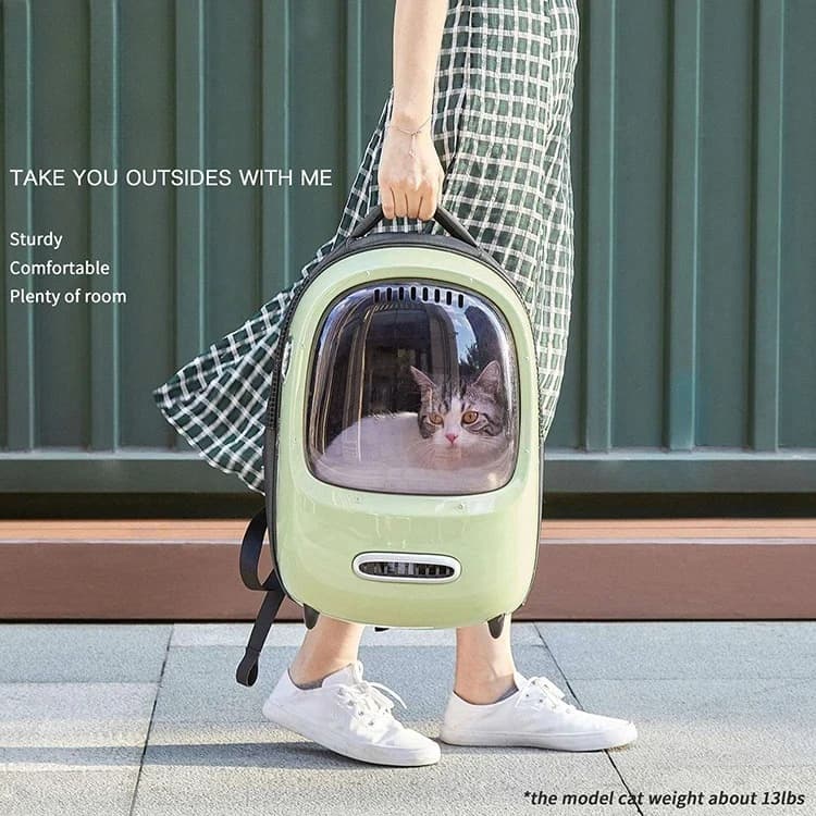Outside Breathable Cat Bag Pet Backpack Portable Transparent Backpack With Fresh Air System Pet Carrier Backpack Bag
