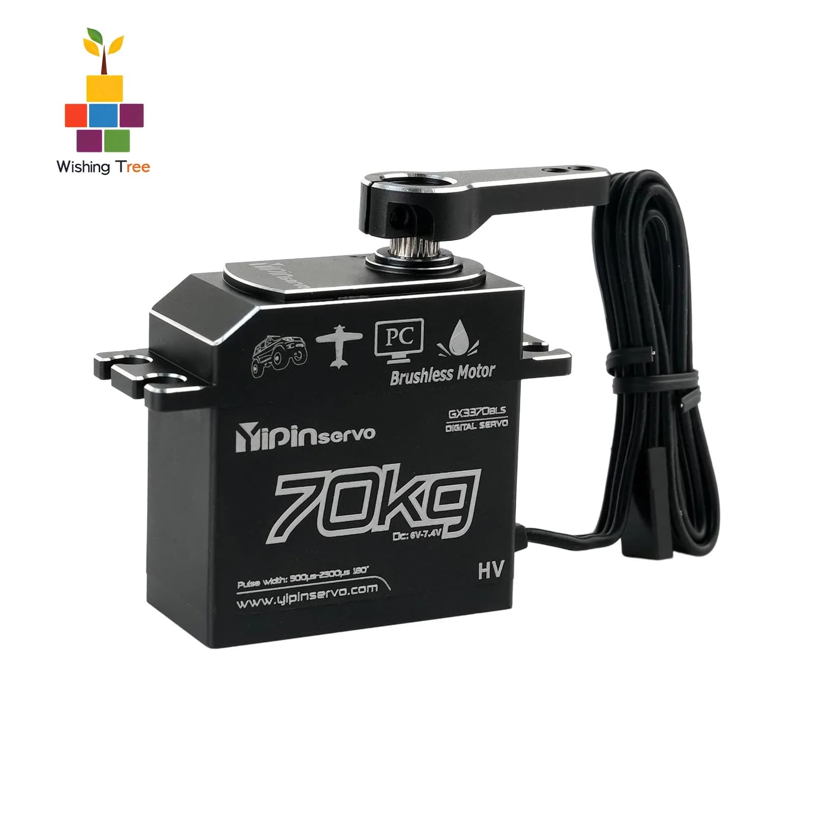 GX3370BLS Servomotore digitale senza spazzole da 70 kg Impermeabile IP67 Full Metal Ingranaggio in acciaio inossidabile per RC Auto Barca Aereo Elicottero