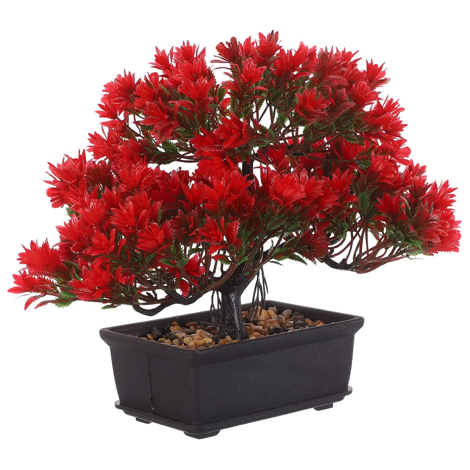 Bonsai Artificiale con Vaso, Pianta Realistica in Plastica per Decorazione Casa e Ufficio, Stile Giapponese per Interni