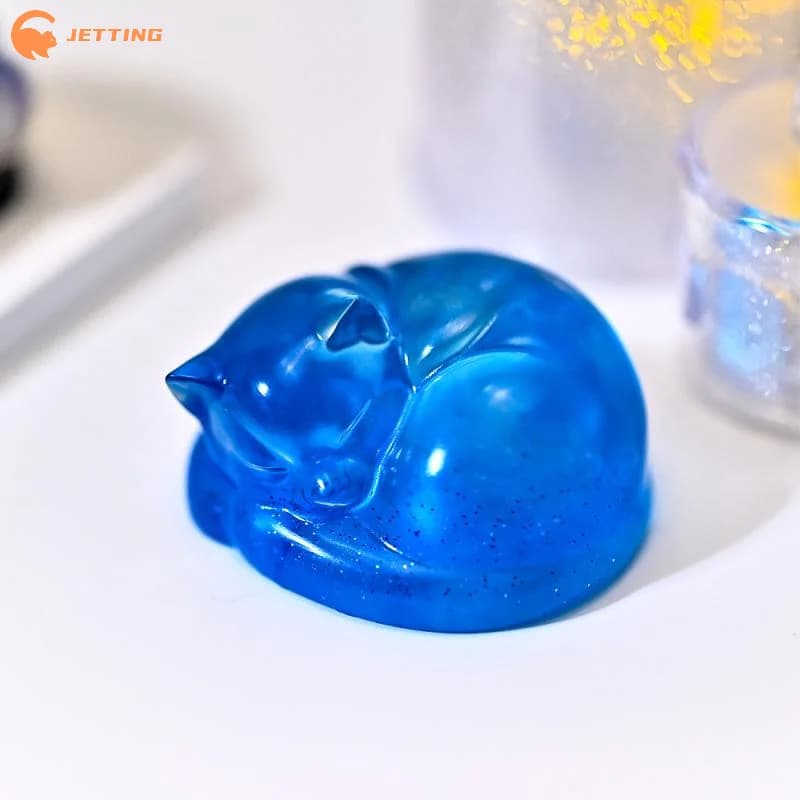 Stampo in Silicone 1 Pezzo Gatto/Cane Dormiente per Ornamenti, Serie Animali Domestici Fai da Te, per Candele, Aromi, Gesso, Resina, Decorazioni Torte Mousse, Stampi da Forno