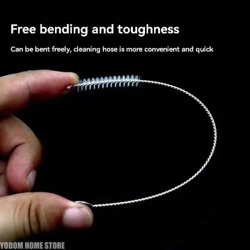 Set of 10 Flexible Nylon Cleaning Brushes for Domestic Use, Length Brushes for Pipes, Cutlery, Bottles, Cooking Tool