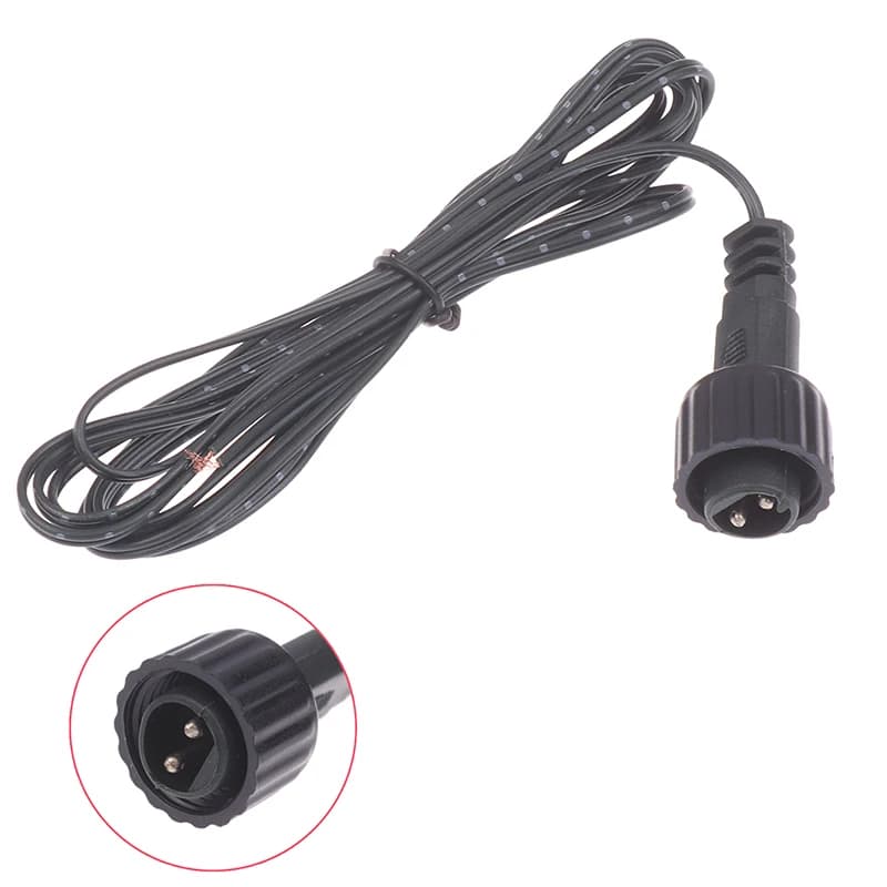 【TG1】 Connettore LED a 2 pin maschio, cavo di prolunga impermeabile da 2 metri nero con connettore a 2 pin, 1/3/5 pezzi per pannello solare