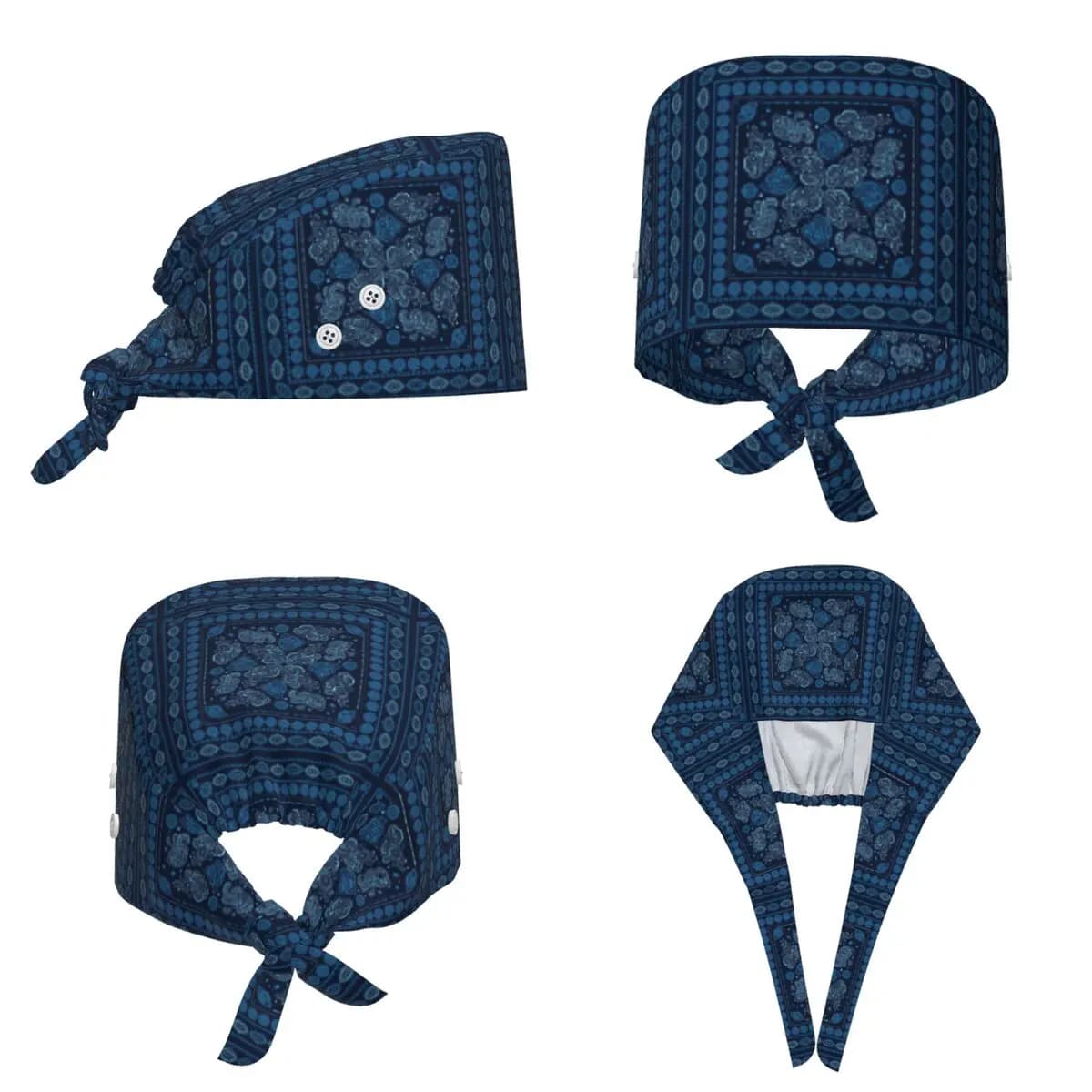 Cool Paisley Bandana Style Scrub Hat Doctor Working Surgical Cap Men Women Adjustable Nursing Caps for Dentist