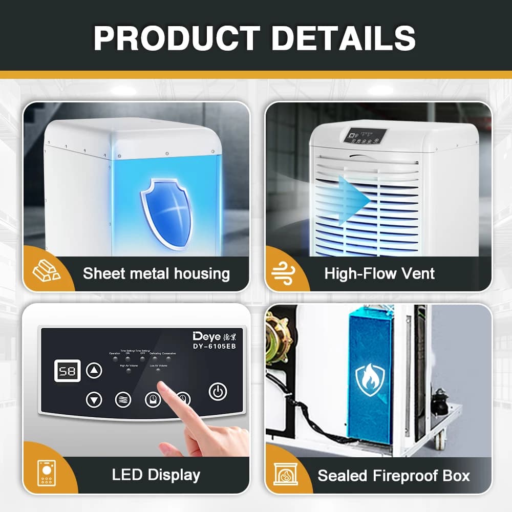 The Best Dehumidifier Manufacturing 210pints Portable Air Purifier Dehumidifier Industrial For Swimming Pool