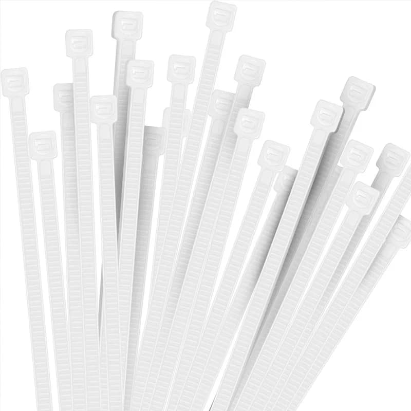 50 fascette stringicavo in nylon bianco da 100×2,5 mm, fascette autobloccanti per cablaggio elettrico, gestione cavi e organizzazione domestica