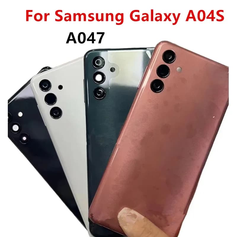 A047 Housing For Samsung Galaxy A04S 6.5" Plastic Battery Back Cover Repair Replace Door Rear Case + Camera Lens