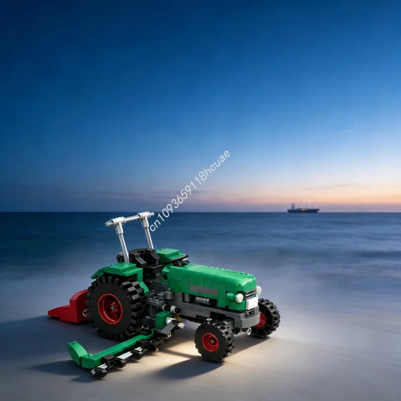 483 Pezzi MOC Trattore Tecnico Fendt Farmer 2 con Falciatrice a Barra, Modello in Blocchi da Costruzione, Regalo di Natale, Giocattoli per Bambini