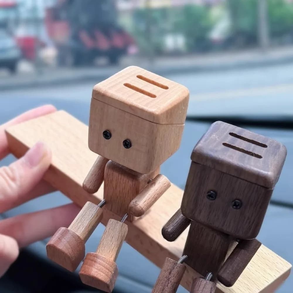 Facile da installare Mini scuotendo uomo in legno figurine altalena per le gambe supporto magnetico per deodorante per auto carino divertente auto aromaterapia casa