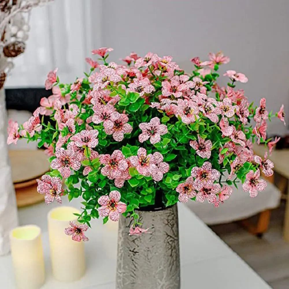 Pianta artificiale fiore di seta plastica eucalipto viola Hotsale matrimonio decorazioni natalizie vaso per la casa giardino all'aperto bonsai Party fai da te