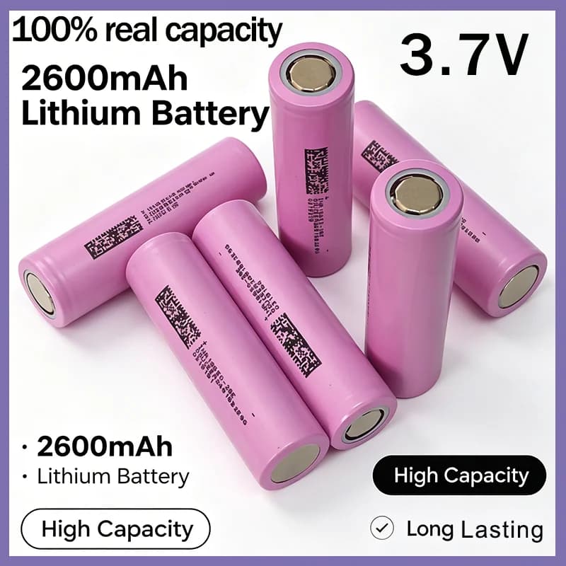 100% Real Capacity 18650 INR18650-26E 2600mAh 3.7V Rechargeable Lithium Li-ion Cell High Rate Power Battery Power Tools DIY