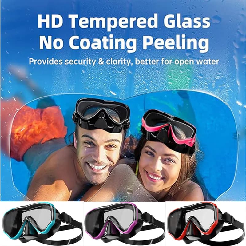 Panoramic underwater mask with large mounting Snorkeling equipment completely dry High-definition swimwear with large frame