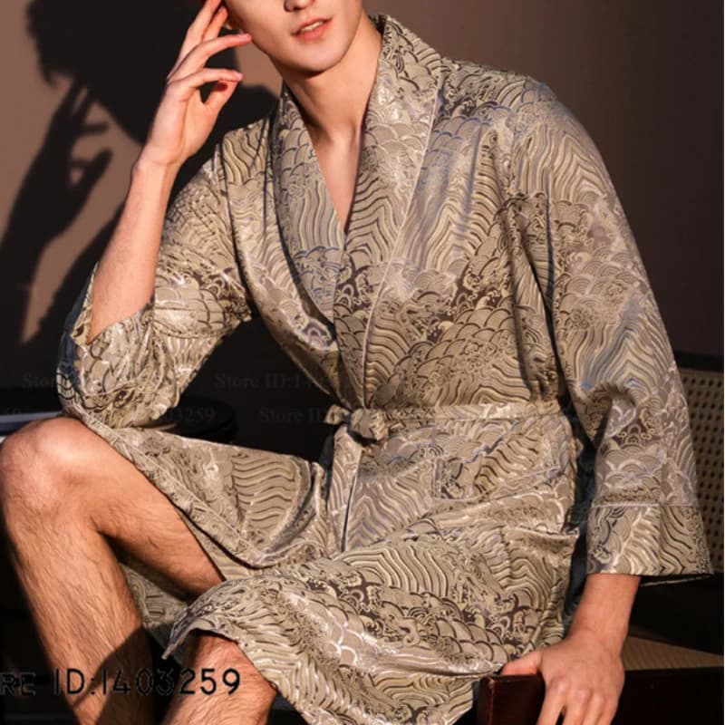Men's Luxurious Kimono Jacquard Raso Setoso, Vestaglia, Pigiama, Nightwear, Homewear, Large Loungewear, New Spring Collection