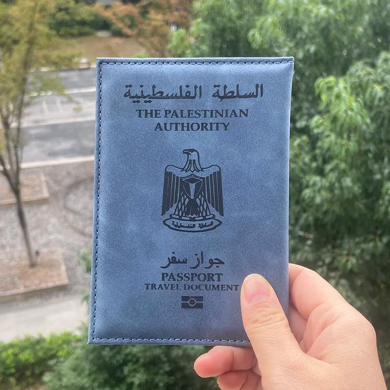 Porta carte porta passaporto United of Palestine con custodia a portafoglio da viaggio con slot per scheda SIM per protezione passaporto