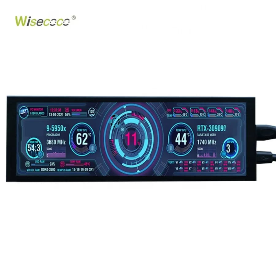 Wisecoco Mini 7.84 inch 1280x400 PC Aida64 Secondary gaming display for Raspberry more 5/4 Windows laptop PC