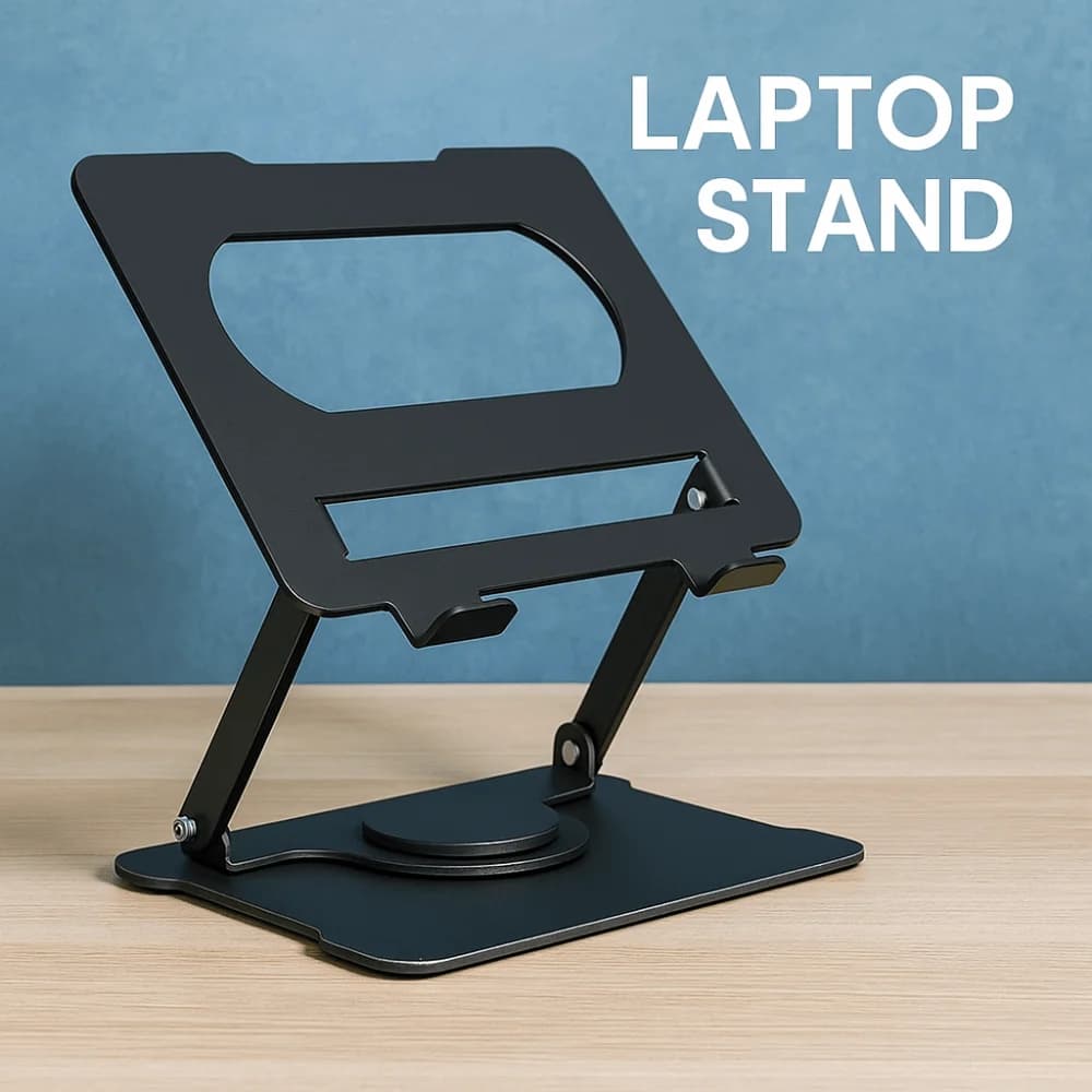 360 ° Supporto per laptop girevole con dissipazione del calore, supporto regolabile per laptop, staffa in metallo pieghevole per laptop, per ufficio