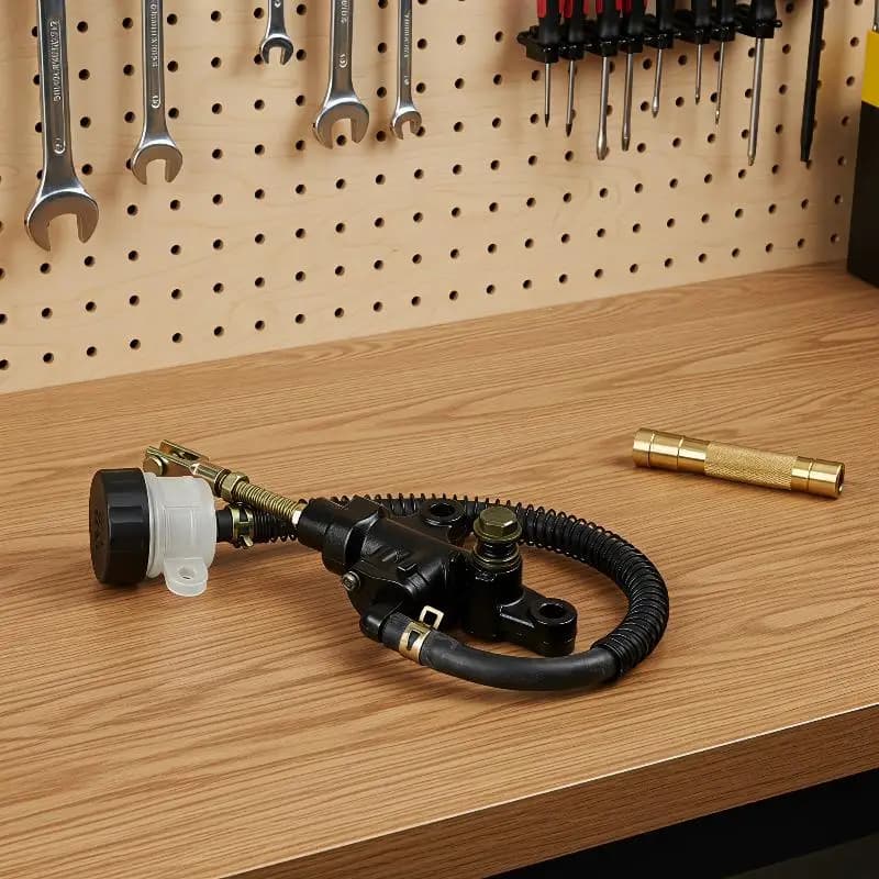 Waterproof Motorcycle Rear Hydraulic Brake Pump Foot One-line Master Oil Cylinder for Street Scooter Dirt Bike Modification