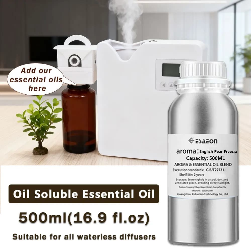 ESAEON 500ml (16.9 fl.oz) English Pear Freesia Wild Bluebell Essential Oils - Diffuser Supplement Liquid,Hotel Aroma Machine Oil