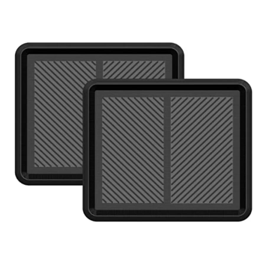 Tappetino per Scarpe Resistente Big Foot - Set di 2 Tappetini Multiuso in Gomma Nera Robusta per Tutte le Condizioni Atmosferiche - Per Interni ed Esterni