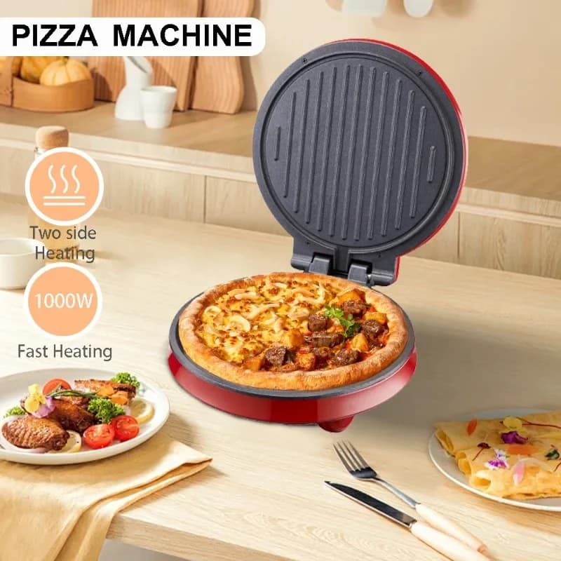 Macchina Elettrica per Pizza 110V, Piastra Elettrica a Doppio Riscaldamento, Macchina per Pancake, Multifunzione per Frittura
