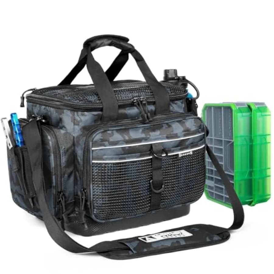 Borsa per Attrezzatura da Pesca 3600 e 3700, Scatola Porta Esche Impermeabile con Divisori Rimovibili per Conservazione Esche