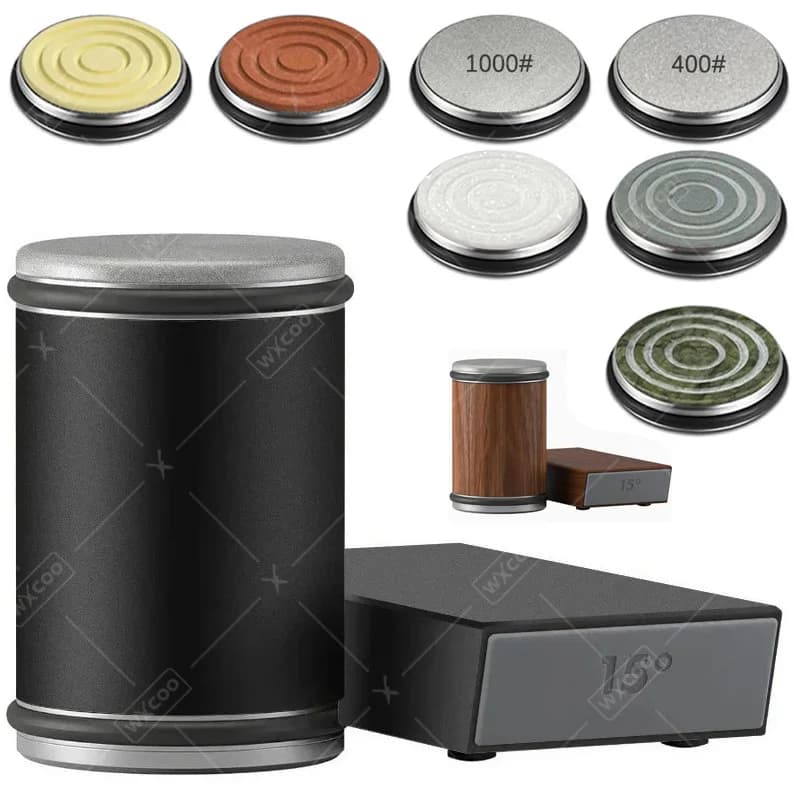Affilacoltelli a Rullo Magnetico con Supporto per Coltelli, Angolo Regolabile 15/20°, Accessorio per Affilatura in Cucina