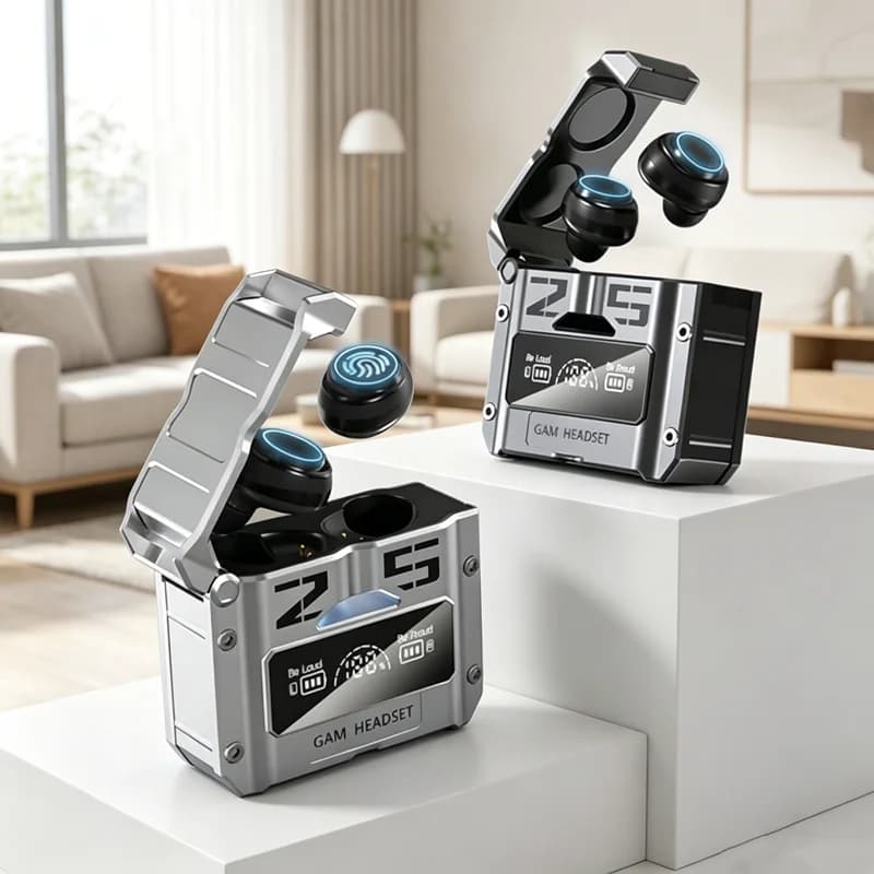 Nuove cuffie auricolari wireless M25 Bluetooth con controllo touch, riduzione del rumore, stereo, impermeabili.