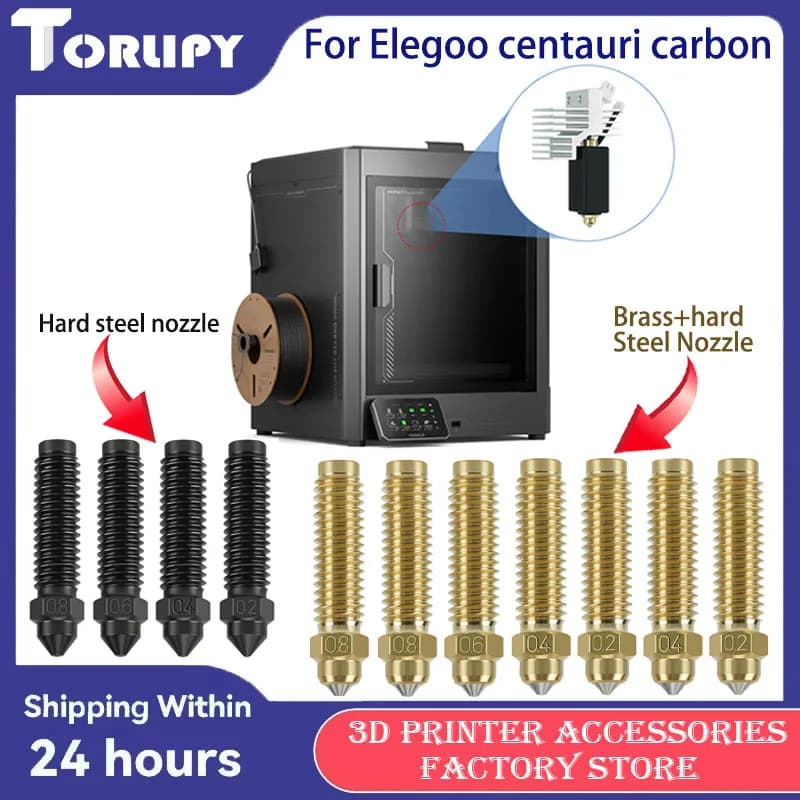 For Elegoo Centauri Carbon 3D Printer Hot End Ceramic Heater|Bimetallic Hard Steel/Brass Nozzle For 3D Printer Parts Accessories
