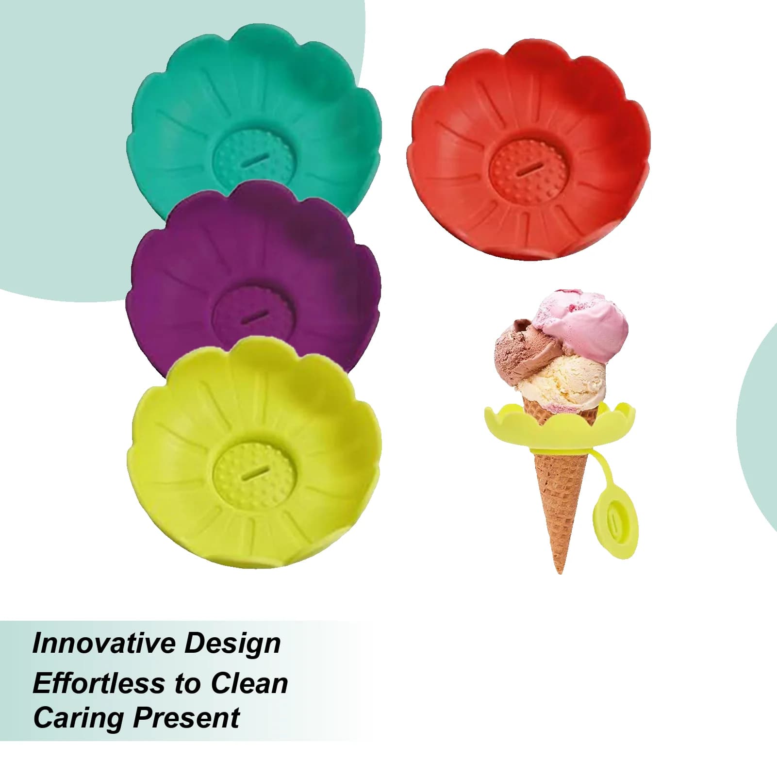 4 pezzi di supporto per ghiaccioli in silicone riutilizzabile a prova di gocciolamento per snack da picnic in piscina per bambini