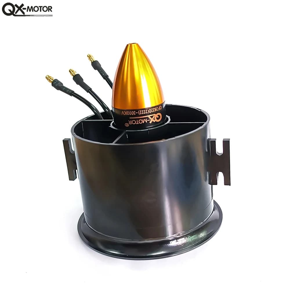 Ventola intubata QX-MOTOR EDF da 70mm a 6 pale con motore QF2822 3000KV per ricambi di droni multirotore, elicotteri e aerei ad ala fissa