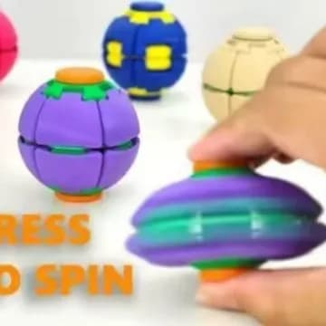 3D Printed Press Rotate Fidget Ball, Portable Hand Spinner Stress Relief Toy, Random Color Delivery Gift for Kids Adults