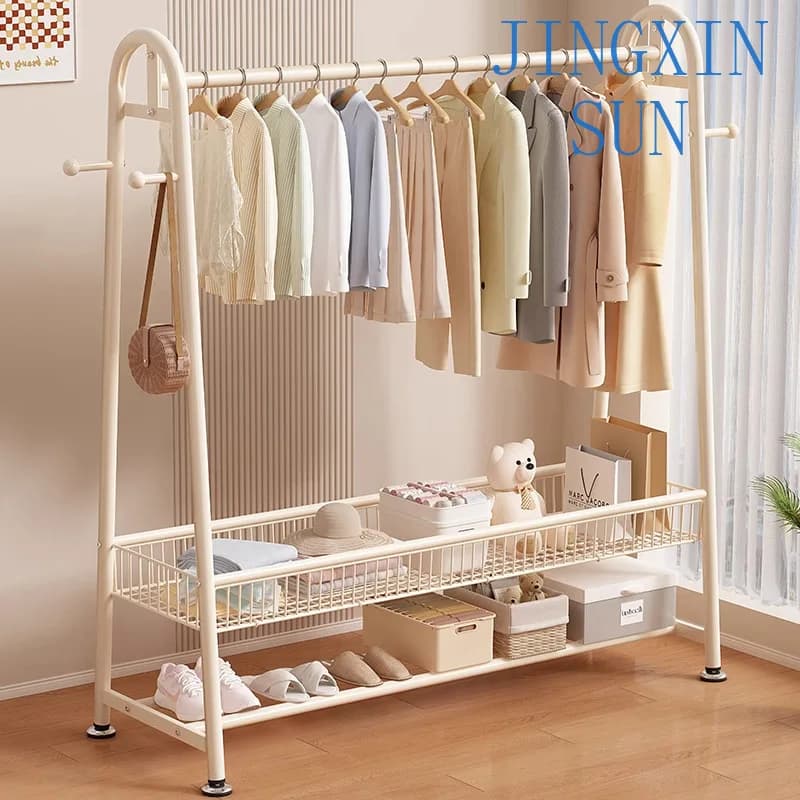 Simple coat rack Floor-to-ceiling indoor drying Storage Household bedroom Floor-to-ceiling clothes Hanger