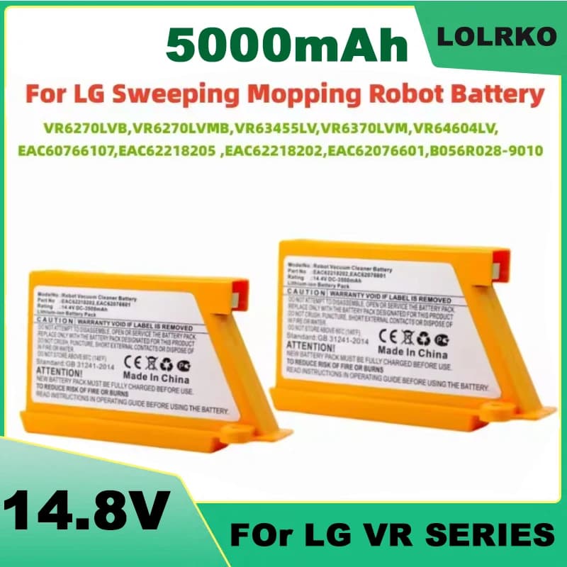 14.4V 5000mAh Battery for LG VR6270LVB VR6270LVMB VR63455LV VR6370LVM VR64604LV Robot Vacuum Cleaner